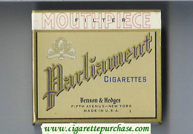 Parliament Benson and Hedges Mouthpiece Filter wide flat hard box cigarettes